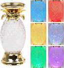 YAKii 9.5" Pineapple LED Color Changing Shine Lava Lamp,Swirling Water Waves Lamp Kid Safe Battery/USB Cable Operated,Table Lamp Candle Holder Table Decoration Gold by CozyNest Decor