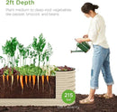 Best Choice Products 8x2x2ft Metal Raised Garden Bed, Oval Outdoor Deep Root Planter Box for Vegetables, Herbs w/ 4 Support Bars, 215 Gal Capacity - Beige by GreenHaven Gardens
