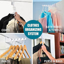 Wonder Hanger Over The Door 2-Pack Organizer for Clothes Hangers, Space-Saving Cascading Hanger Hooks, White by CozyNest Decor