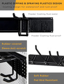 96 Inch Wall Mount Garden Tool Organizer, Garage Storage, Adjustable with 12 Heavy Duty Hooks and 4 Cable Ties, Max Load 960lbs, Black Iron, 96 x 1 x 4 Inches by GreenHaven Gardens