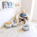 NaturalCozy Storage Cubes 9”x9”x7”Cotton Rope Woven Baskets for Organizing 3-Pack | 9 Inch Cube Storage Bin | Small Basket for Shelf Nursery, Pantry, Decorative Plant, Bathroom Closet, Toy Gift by TinyTreasures Baby Boutique