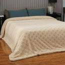 Pawque Super Soft Cozy Throw Blanket King Size for Couch Bed, Fluffy Sherpa Fleece Reversible Thick Warm Fuzzy Blanket for All-Season, 3D Checkered Jacquard Decorative Blankets, Khaki, 108"x90" by CozyNest Decor