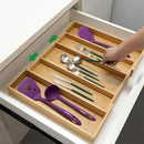 Utoplike Bamboo Expandable Kitchen Drawer Organizer, Adjustable Utensil Holder and Cutlery Tray Organiser, Drawer Divider for Silverware, Flatware, Knives in Kitchen, Bedroom, Living Room, 5 Slot by CozyNest Decor