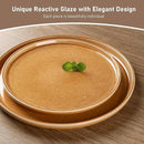 GBHOME Ceramic Dinnerware Sets for 4, 12 Pieces Stoneware Plates and Bowls Sets, Scratch Resistant Dishes, Dishwasher & Microwave Safe, Reactive Glaze-Amber by CozyNest Decor