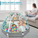 Baby Gym Play Mat, 8-in-1 Tummy Time Mat & Ball Pit with 6 Toys, Washable Baby Activity Play Mat for Visual, Hearing, Sensory, Motor Development, Baby Toys Gift for Toddler Infant 0-3-6-9-12 Months by TinyTreasures Baby Boutique