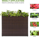 LEWIS&WAYNE Large Rectangular Block Planter Box Handmade Wicker Tall Planters for Outdoor Plants with Removable Liners Modern Planter for Indoor Outdoor Patio Deck - Brown, 38''x11''x30'' by CozyNest Decor