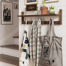 BAMEOS Wall Mounted Coat Rack with Adjustable Easy Install, Rust Proof, Brown Wooden Material, 28.9 Inch Length by CozyNest Decor