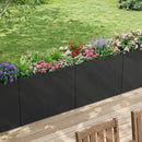 Stoog 38" Metal Tall Rectangular Planter - All-Weather Planter Box for Indoor/Outdoor Use, with Removable Insert Shelf, and Modern Design for Plants, Flowers, Garden, Black by CozyNest Decor