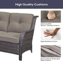 Outdoor Furniture Sectional Sofa L Shaped Couch - Patio Wicker Set with Coffee Table, 3 Piece Rattan Patio Conversation Sets with Gray Cushion for Deck Backyard Sunroom by GreenHaven Gardens