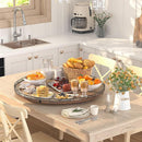 Acacia Wood 24" Lazy Susan Turntable Organizer for Table Top, Farmhouse Extra Large Round Lazy Susan for Serving Kitchen Countertop Cabinet for Charcuterie Centerpiece, Bathroom Vanity Tray Decor by CozyNest Decor