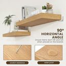 Deep Floating Shelves for Wall, 35.4W x 11.6D Rustic Large Wall Shelves Set of 2, 11.6 Inch Deep Oak Shelves 35.4 Inches Long, Bookshelf Laundry Shelf TV Shelf by CozyNest Decor