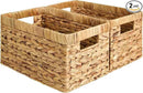 StorageWorks Wicker Basket, Baskets for Organizing, Storage Basket with Built-in Handles, Water Hyacinth Shelves (Medium 2-Pack, Natural Hyacinth) by CozyNest Decor
