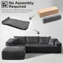104" Cloudy Sectional L Shaped Couch for Living Room, No Assembly Required, Modular Comfy Sofa with Deep Seat, Fluffy Couch with Sleeper Chaise for Apartment Lounge (Grey) by CozyNest Decor