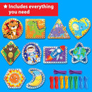 EZCRA Premium Foil Edge Lacing Cards for Kids Ages 3-6 | 10 Double-Sided Animal and Space Sewing Cards with Multilingual Learning | Durable Cardboard Fine Motor Skills Activity Kit by TinyTreasures Baby Boutique