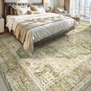 AMOAMI Vintage Soft Green Area Rug - 9x12, Non-Slip, Washable for Living Room, Bedroom, Dining Room, Office by CozyNest Decor