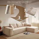 ovios 104" Cloud Sectional Couch with L-Shape Chaise,Modern Modular Sofa with Deep Seat, Upholstered Couches for Living Room Bedroom,No Assembly Required, Beige (Plush Corduroy Fabric) by CozyNest Decor