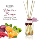 LOVSPA Reed Diffuser Set, Hawaiian Breeze Scented Oil Diffuser with Sticks, Home Fragrance Accessories for Bathroom Shelf Decor, Aroma Diffusers for Home or Office Desk, USA Made by CozyNest Decor
