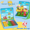 49PCS Mini Magnetic Tiles Travel Toys for Kids Ages 4-8, Magnetic Building Blocks Adventure Set with Portable Iron Storage Box & Play Base, STEM Learning Activities for Toddlers 3-5 by TinyTreasures Baby Boutique