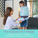 Bentgo Kids 2-in-1 Backpack & Insulated Lunch Bag - Durable 16” Backpack & Lunch Container in Unique Prints for School & Travel - Water Resistant, Padded & Large Compartments (Mermaid Scales) by TinyTreasures Baby Boutique