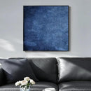 Framed Navy Blue Modern Abstract Wall Art, Canvas Paintings Artwork for Walls, Minimalist Blue Art Prints Pictures for Living Room, Hallway, Bedroom, Office, Bathroom Wall Decor -24x24 Inch by CozyNest Decor