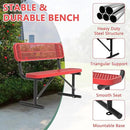 Heavy Duty Park Bench with Back Portable Frame, Outdoor Steel Bench with Backrest, Outdoor Park Bench Expanded Metal Mesh Bench for Lawn, Park, Deck, Garden, Patio, Porch, Black (Red, 4FT) by GreenHaven Gardens