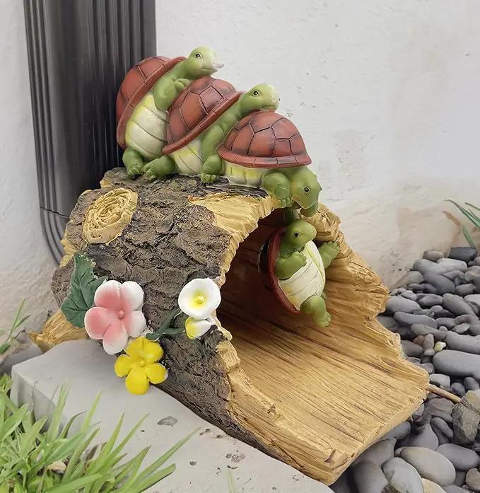 Funny Turtle Gutter Downspout Extender Statue, Garden Ornament, Decorative Gutter Extension Downspout, Perfect Rain Diverter for 3"x4" Downspouts, Eco-Friendly Resin, Outdoor Decor Gift (8 In), photo 7 of 9