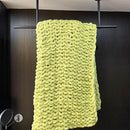 Chunky Knit Blanket Throw 40"x60", Chenille Throw Blankets, Handmade Warm & Cozy Blanket Couch Bed Home Decor, Soft Breathable Fleece Banket, Christmas for Couch Bed Sofa Best Gift (Green) by CozyNest Decor