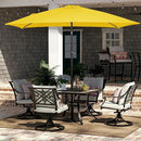 JEAREY 6.5x10 ft Rectangular Patio Umbrellas Outdoor Market Umbrella with Push Button Tilt and Crank, Rectangle Table Umbrella 6 Sturdy Ribs UV Protection for Pool Garden Backyard Deck, Yellow by GreenHaven Gardens