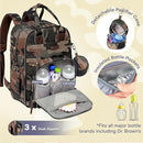 RUVALINO Diaper Bag Backpack, Multifunction Travel Pack Maternity Baby Changing Bags, Large Capacity, Waterproof, Green Camo by TinyTreasures Baby Boutique