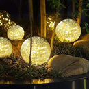 Solar Garden Lights Outdoor Waterproof, 6 Pack LEDs Cracked Glass Ball Light, Ground Landscape Garden Decor, Solar Globe Decorative for Pathway/Patio/Lawn/Yard (Warm White, 3.9") by GreenHaven Gardens