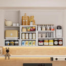 Expandable Spice Rack,Stackable Storage for Cabinet, Multi-Functional Kitchen Shelving,Height-Adjustable,Sustainable Organizer Solution(1Pack/White/Medium) by CozyNest Decor