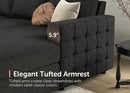 HONBAY Sectional Couch with Pull Out Bed, Sectional Sleeper Sofa with Storage, U Shape Couches for Living Room, Dark Grey by CozyNest Decor