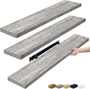 Sorbus Floating Shelves for Wall - 35 Inch Long Bathroom Shelves, Wall Decor for Bedroom, Kitchen, Living Room & Book Storage - Mounted Floating Shelf with Invisible Brackets (Gray, 3 Pack) by CozyNest Decor