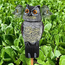 Owl Decoys to Scare Birds & Squirrels Away, 360 Rotating Head, Plastic Garden Owls for Indoor/Outdoor Use by GreenHaven Gardens