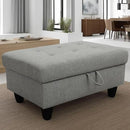 Ottoman Rectangular Storage Ottoman Bench, Flannel Footrest Stool Footstool with Lid for Living Room, Bedroom, Entryway, Gray, 35"x23.5"x17.5" by CozyNest Decor