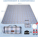 HX&OD Outdoor Picnic Blanket, Extra Large, 80''x60'' Waterproof Foldable Blankets Gingham Picnic Mat for Beach, Camping Grass Lawn Park Accessories Cute Couple Ideas Wedding (Coffee Color, 80”x60”) by TinyTreasures Baby Boutique