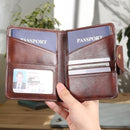 Real Leather Wallet Functional RFID Bifold Passport Holder Travel (Coffee) by TinyTreasures Baby Boutique