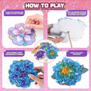 Flower Bouquet Art Craft Kit, Poke DIY Creative Activity Kit with with 6 Flowers & 6 Light Strings, Mess-Free Fun for Girls & Boys, Fun & Educational Kids Craft Gift for Girls Boys Ages 4, 5, 6, 7, 8+ by TinyTreasures Baby Boutique