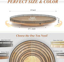 21" Lazy Susan Oak Wood Turntable Organizer for Cabinet, Farmhouse Round Wooden Large Lazy Susan Organization and Storage for Dining Table, Pantry, Kitchen, Countertop, Cupboard, Home Decor by CozyNest Decor