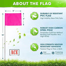 Fluorescent Pink Marking Flags, 100 Pack - 4x5-Inch Marker Flags - 15-Inch Wire - for Lawn, Irrigation, Dog Training, Landscape, Survey by GreenHaven Gardens