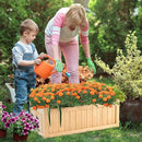 GRAFFY Raised Garden Bed, Folding Wood Planter Box w/Removable Bottom & Drainage, Elevated Planter for Flower Herb Vegetable Fruit, Plant Container for Grass Lawn Patio Backyard (27.5"D x 12"W x 10"H) by GreenHaven Gardens