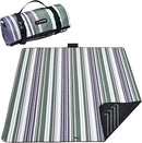 HX&OD Outdoor Picnic Blanket Extra Large, 80''*60'' Waterproof Picnic Mat with Stakes Foldable Camping Blanket Portable with Carry Strap for Beach Mat (Green& White, 80''*60'') by TinyTreasures Baby Boutique