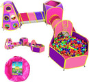 Playz 5pc Kids' Play Tents & Tunnels - Ball Pit for Toddlers, Basketball Hoop, Crawling Tubes, Pop-Up Playhouses, Baby Obstacle Course for Indoor or Outdoor Use by TinyTreasures Baby Boutique