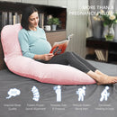 MOON PARK Pregnancy Pillows for Sleeping - U Shaped Full Body Maternity Pillow with Removable Cover - Support for Back, Legs, Belly, HIPS - 65 Inch - Pink by TinyTreasures Baby Boutique