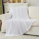 Chunky Cable Knit Throw Blanket Lightweight White 100% Organic Cotton Blanket for Sofa Couch Bed Baby Nursery, Rustic Shabby Chic Modern Farmhouse, Pure White 51” x 63” Give Laundering Bag by CozyNest Decor
