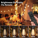 100 FT Solar String Lights Outdoor Waterproof with Remote & USB Port, Solar Power Patio Hanging Lights with Dimmer, Shatterproof LED Edison Bulb Outdoor String Lights for Outside Cafe Yard Fence by CozyNest Decor