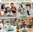 Hitish Mini Pottery Wheel, 4.7" Pottery Wheel for Kids Teens & Adults Beginners, Plug-in Motor, 1.32Lb Air Dry Clay, Crafts Kit for Home DIY, Ceramic Work & Art Creation, Clay Tools Included by TinyTreasures Baby Boutique