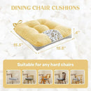puredown® Chair Cushions for Dining Chairs, Tufted Memory Foam Chair Pads with Non-Slip Backing, Kitchen Seat Cushions with Ties, Washable Pads Set of 4, 15.5" x 15.5" x 4", Yellow by CozyNest Decor