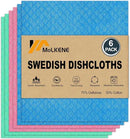 Swedish Dishcloths, Reusable Soft Kitchen Towels, Absorbent Sponge Cleaning Cloths, Washable Quick Drying, 6 Pack, Assorted by CozyNest Decor