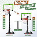 Mayfire Kids Basketball Hoop Adjustable Height 4-8.5 FT, Portable Basketball Goal System with 33'' Shatterproof Backboard for Kids Youth Teens in Driveway, Backyard, Outdoor Play by TinyTreasures Baby Boutique